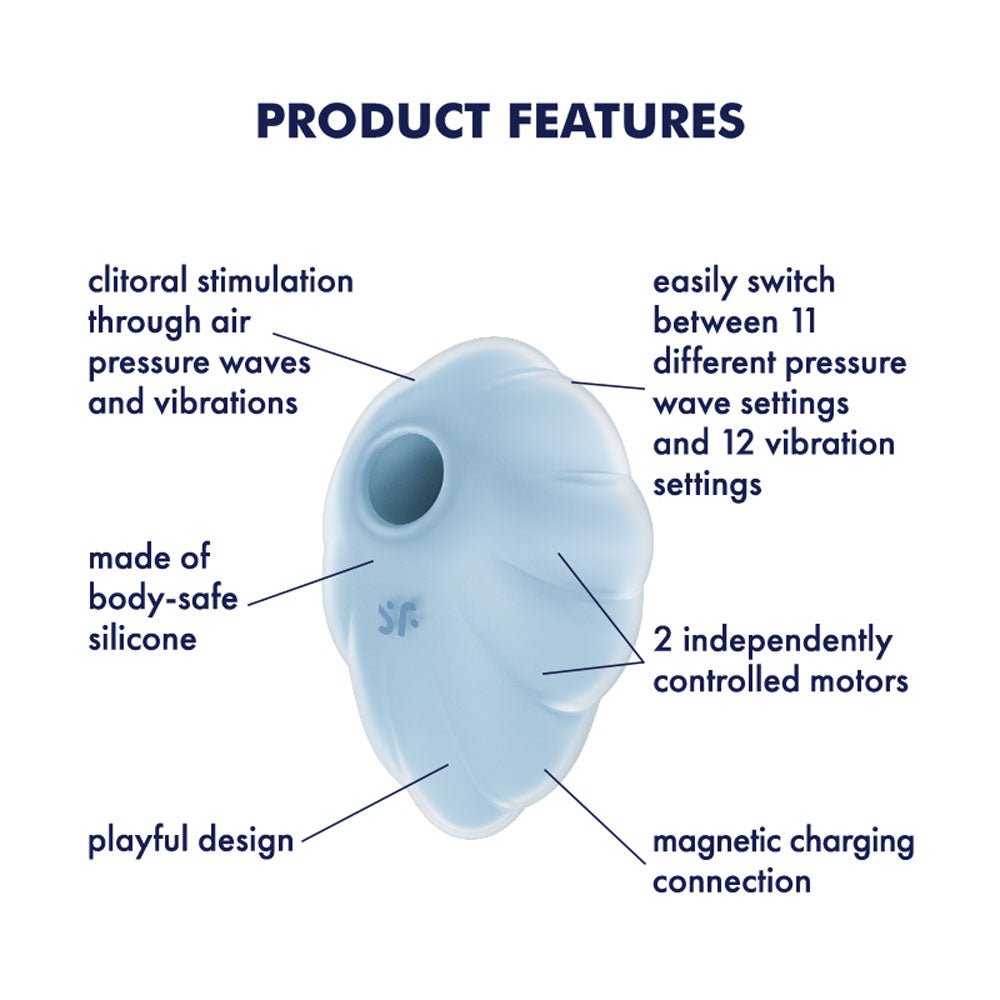 Satisfyer Cloud Dancer Blue USB Rechargeable Vibrating Air Pulse Stimulator